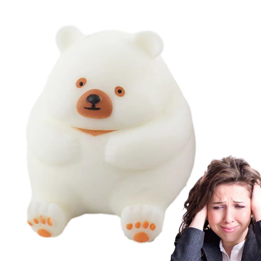 Sensory Stress Toys Squeeze Fidget Toys for Kids Mochi Squeeze Animal Toys Grab and Snap Finger Sensory Toy Slow Rising Bear Toy