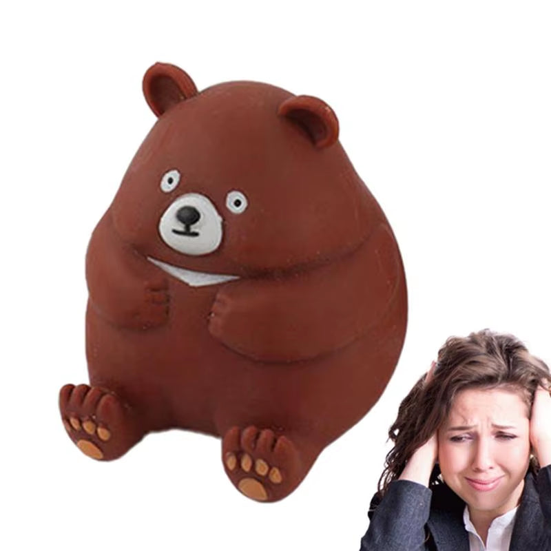 Sensory Stress Toys Squeeze Fidget Toys for Kids Mochi Squeeze Animal Toys Grab and Snap Finger Sensory Toy Slow Rising Bear Toy
