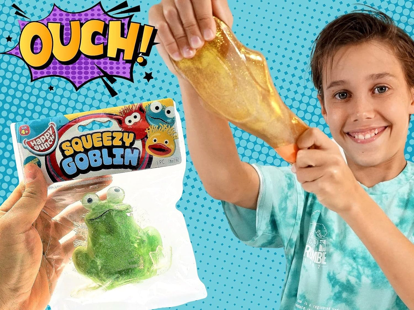 Glitter Goblin Fidget Squeeze Toy (3 Kawaii Squishies Pack) Slow Rising Squishy Toys for Kids. OCD Relief Items, Sensory Bin Filler, Bulk Squishy Party Favors. 4348-3S