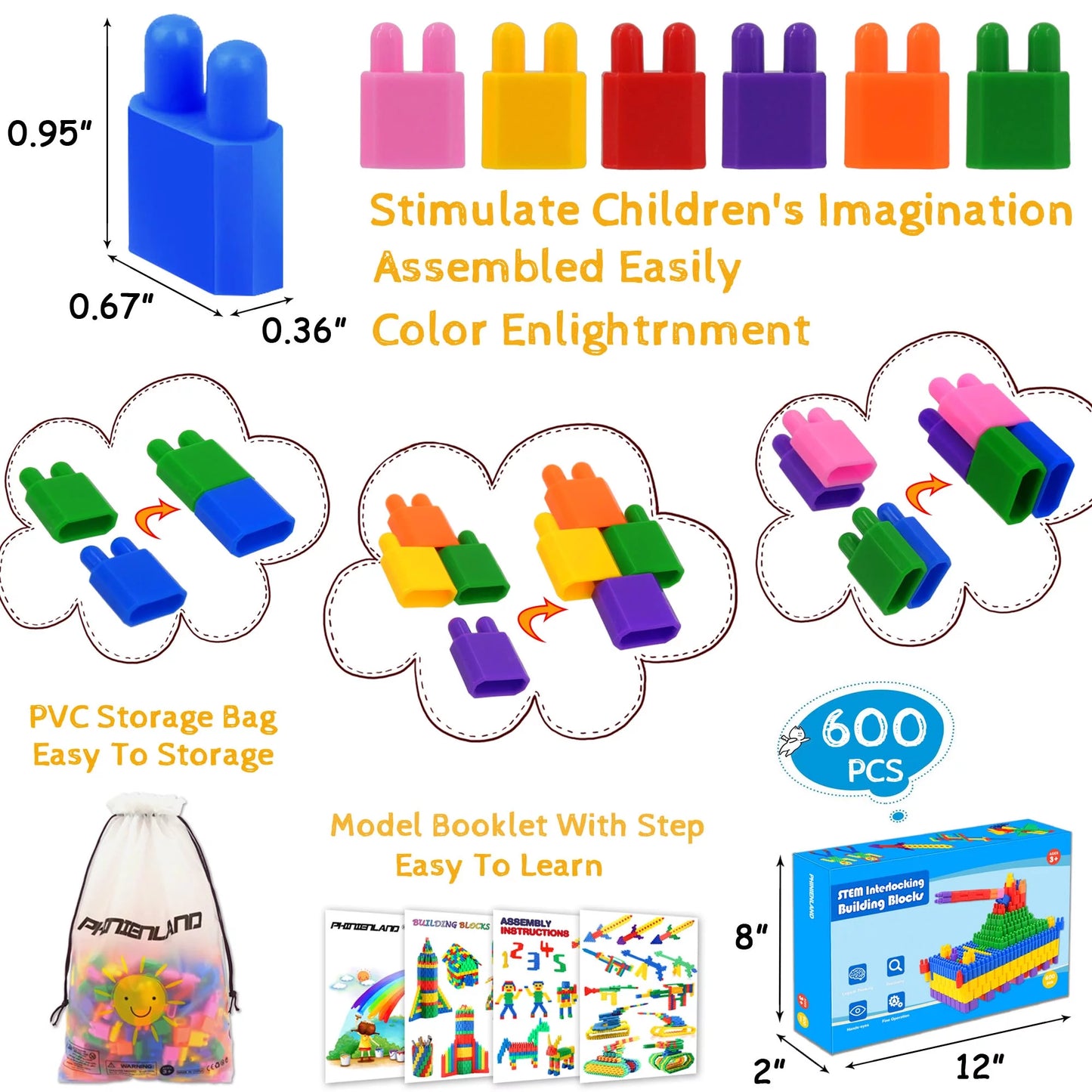 600 Pcs Set Building Blocks Construction STEM Toy - Educational Kit