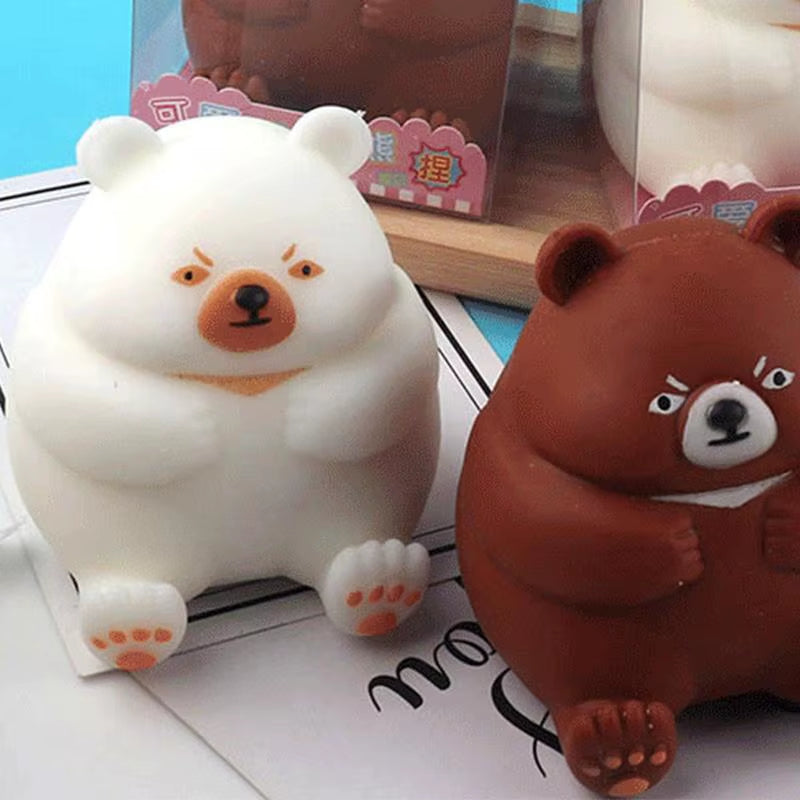 Sensory Stress Toys Squeeze Fidget Toys for Kids Mochi Squeeze Animal Toys Grab and Snap Finger Sensory Toy Slow Rising Bear Toy