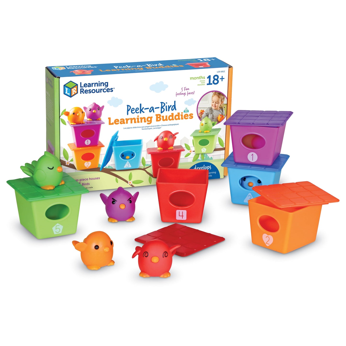 Peek-A-Bird Learning Buddies - 15 Pieces, Toddler Learning Toys for Boys and Girls Ages 18+ Months