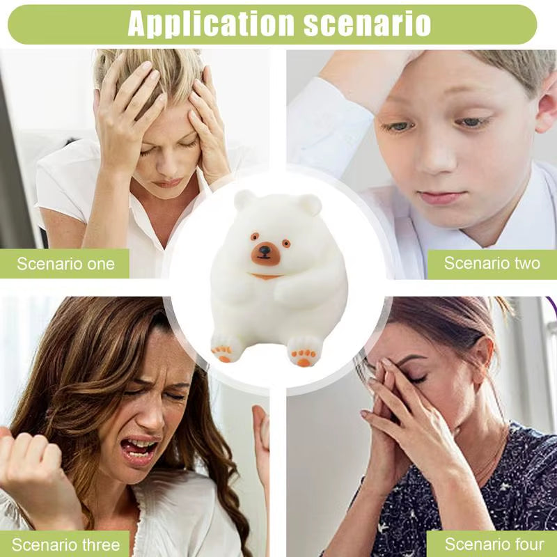 Sensory Stress Toys Squeeze Fidget Toys for Kids Mochi Squeeze Animal Toys Grab and Snap Finger Sensory Toy Slow Rising Bear Toy