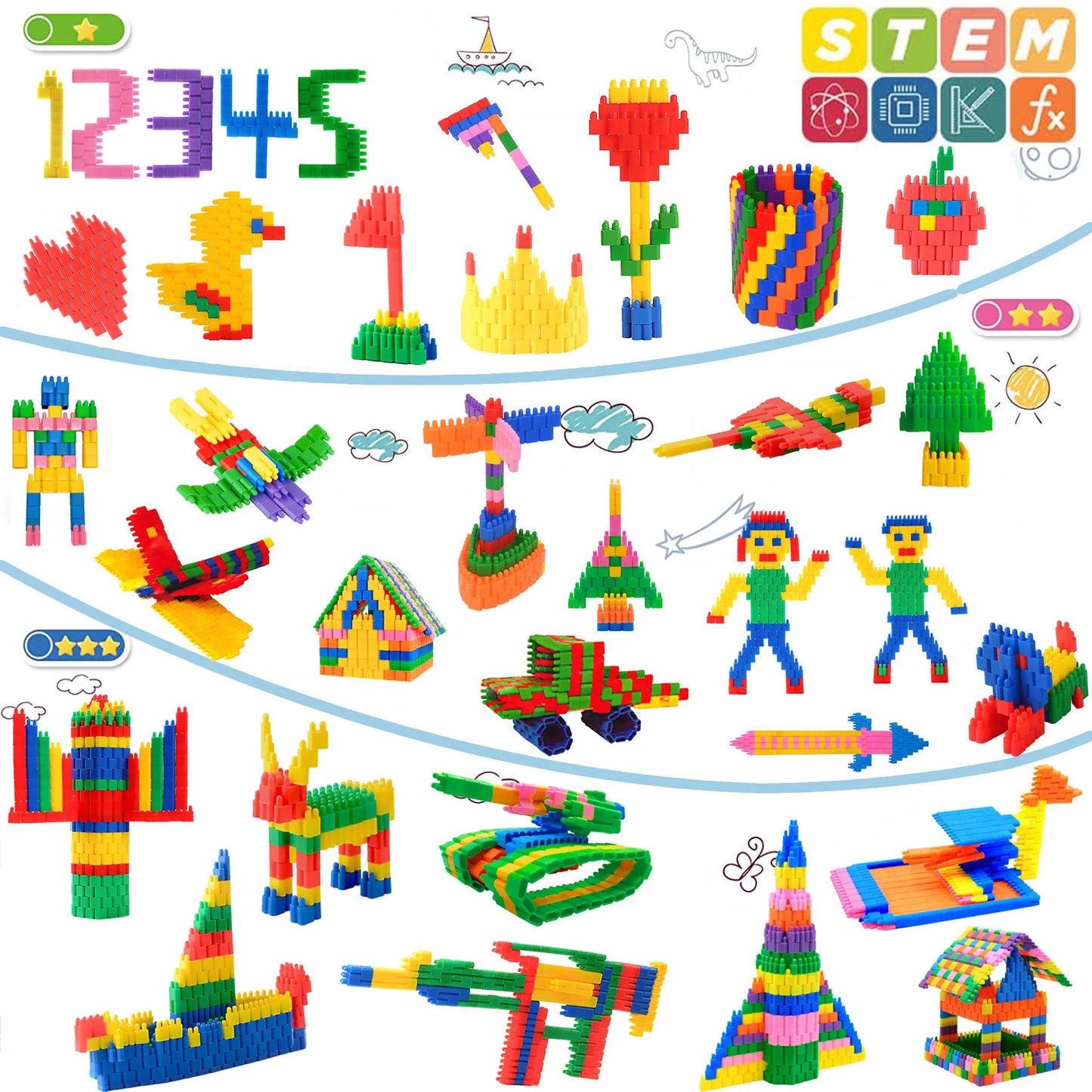 600 Pcs Set Building Blocks Construction STEM Toy - Educational Kit