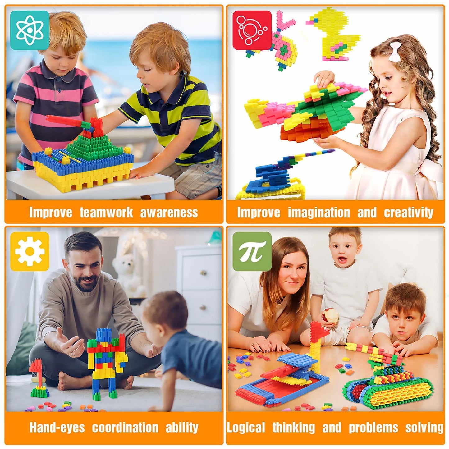 600 Pcs Set Building Blocks Construction STEM Toy - Educational Kit