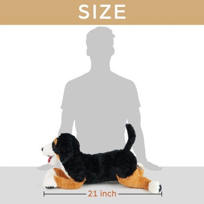 21 in Dog Plush Stuffed Animal, Large Black, Brown and White Retriever