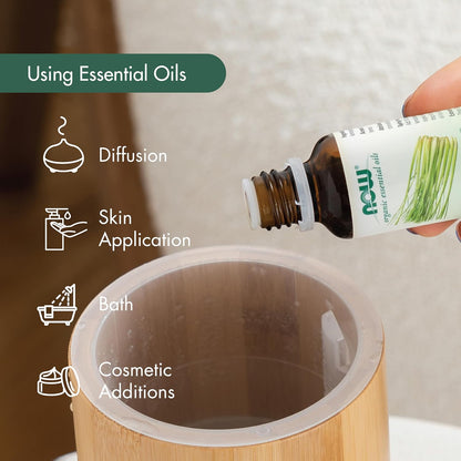 NOW Essential Oils, Organic Lemongrass Oil, Uplifting Aromatherapy Scent, Steam Distilled, 100% Pure, Vegan, Child Resistant Cap, 1-Ounce