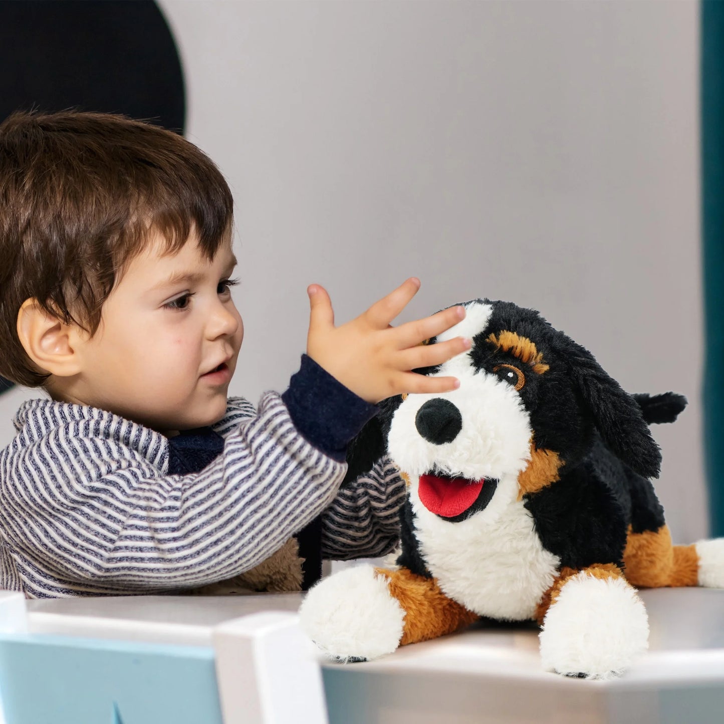 21 in Dog Plush Stuffed Animal, Large Black, Brown and White Retriever
